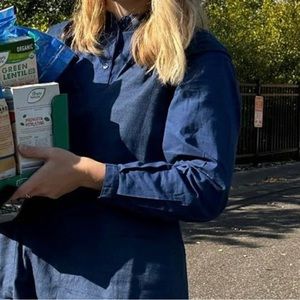 Gudrun Sjödén Indigo long sleeve button up shirt